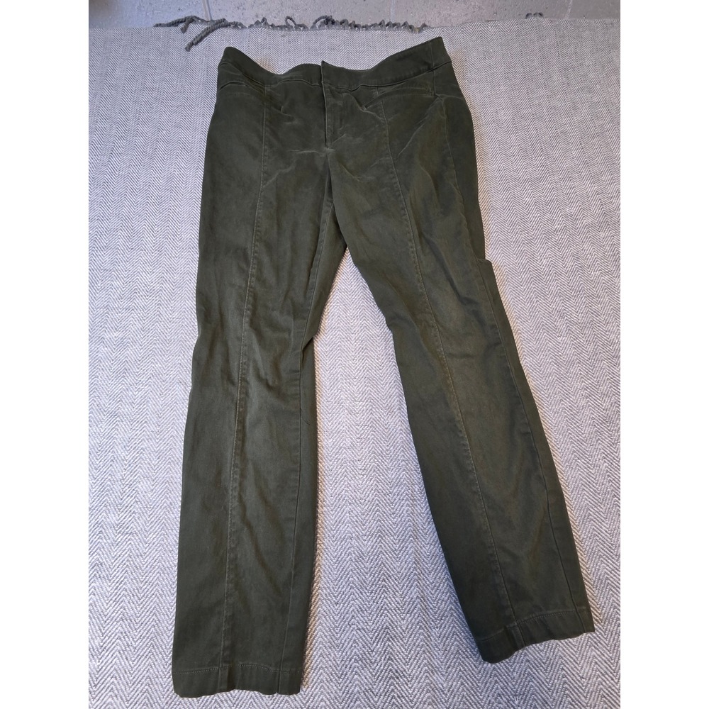 LOFT Ankle Pants Women's 12 Dark Green Stretch Regular Fit Skinny Leg Americana